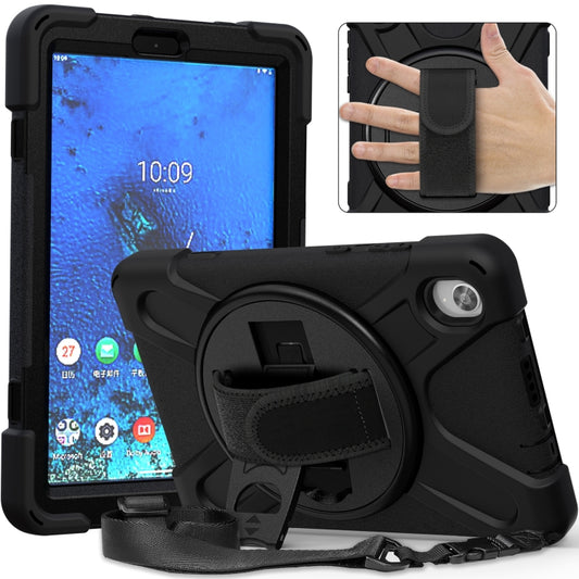 For Lenovo Tab M8 (2020) TB-8705F 8.0 inch Shockproof Colorful Silicone + PC Protective Case with Holder & Shoulder Strap & Hand Strap(Black) - Other Galaxy Tab PC by buy2fix | Online Shopping UK | buy2fix