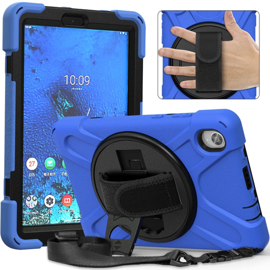 For Lenovo Tab M8 (2020) TB-8705F 8.0 inch Shockproof Colorful Silicone + PC Protective Case with Holder & Shoulder Strap & Hand Strap(Blue) - Other Galaxy Tab PC by buy2fix | Online Shopping UK | buy2fix