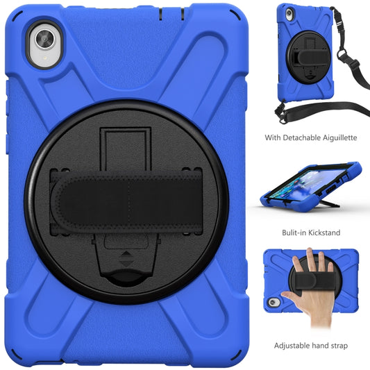 For Lenovo Tab M8 (2020) TB-8705F 8.0 inch Shockproof Colorful Silicone + PC Protective Case with Holder & Shoulder Strap & Hand Strap(Blue) - Other Galaxy Tab PC by buy2fix | Online Shopping UK | buy2fix