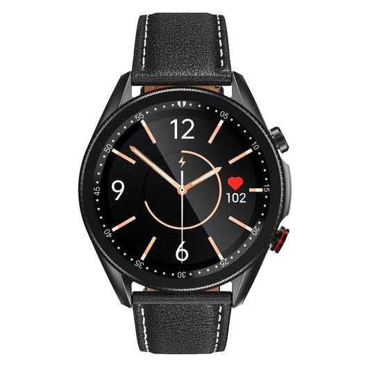 M98 1.28 inch IPS Color Screen IP67 Waterproof Smart Watch, Support Sleep Monitor / Heart Rate Monitor / Bluetooth Call, Style:Leather Strap(Black) by buy2fix