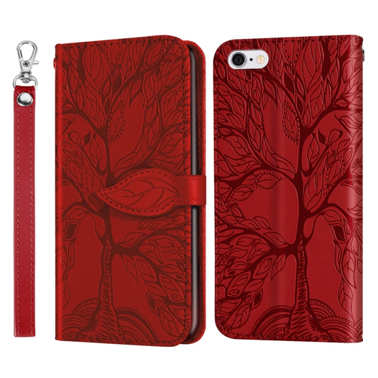 Life of Tree Embossing Pattern Horizontal Flip Leather Case with Holder & Card Slot & Wallet & Photo Frame & Lanyard For iPhone 6 Plus & 6s Plus(Red) - More iPhone Cases by buy2fix | Online Shopping UK | buy2fix