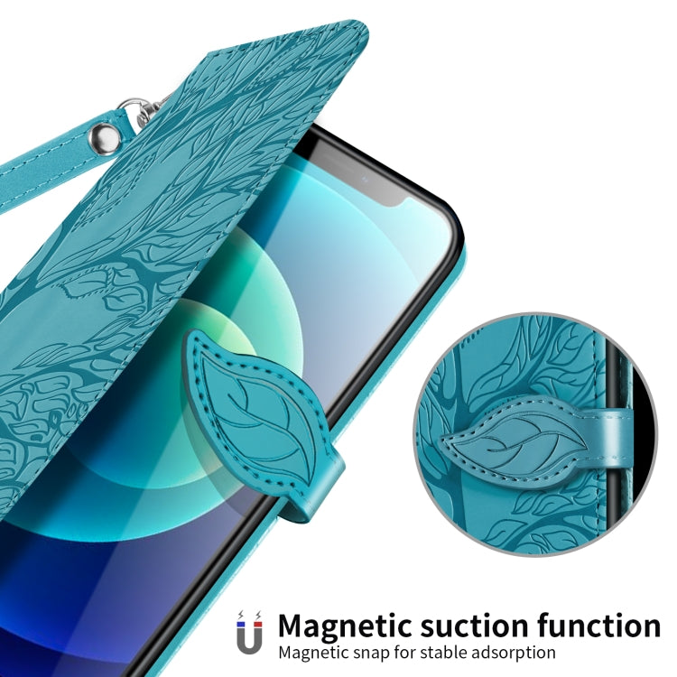 For iPhone XS Max Life of Tree Embossing Pattern Horizontal Flip Leather Case with Holder & Card Slot & Wallet & Photo Frame & Lanyard(Lake Blue) - More iPhone Cases by buy2fix | Online Shopping UK | buy2fix