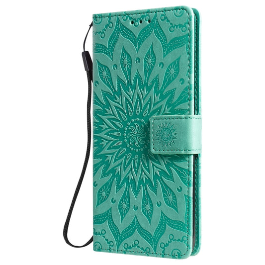 For OnePlus Nord N100 Sun Embossing Pattern Horizontal Flip Leather Case with Card Slot & Holder & Wallet & Lanyard(Green) - OnePlus Cases by buy2fix | Online Shopping UK | buy2fix
