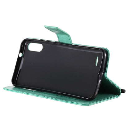For LG K22 / K22 Plus Sun Embossing Pattern Horizontal Flip Leather Case with Card Slot & Holder & Wallet & Lanyard(Green) - LG Cases by buy2fix | Online Shopping UK | buy2fix
