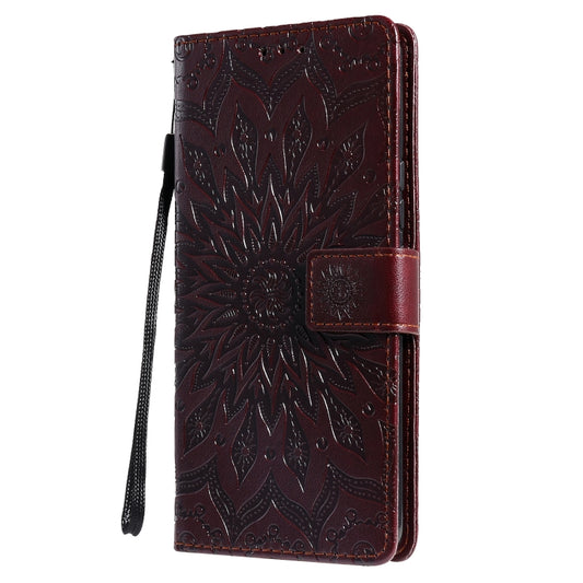 For OPPO Realme 7i / C17 Sun Embossing Pattern Horizontal Flip Leather Case with Card Slot & Holder & Wallet & Lanyard(Brown) - Realme Cases by buy2fix | Online Shopping UK | buy2fix