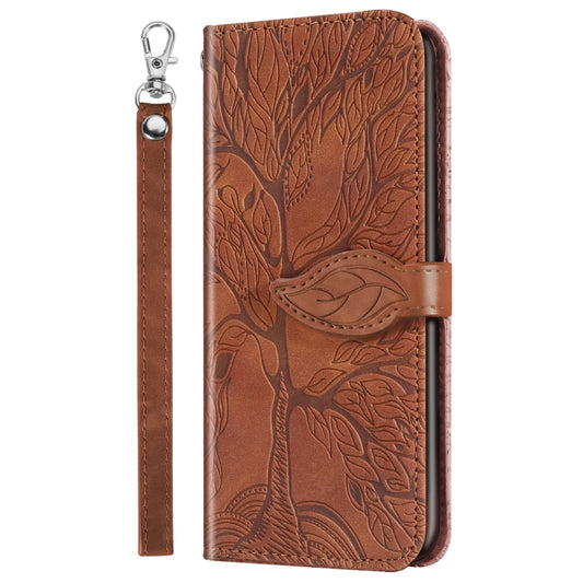 For Huawei P20 Lite Life of Tree Embossing Pattern Horizontal Flip Leather Case with Holder & Card Slot & Wallet & Photo Frame & Lanyard(Brown) - Huawei Cases by buy2fix | Online Shopping UK | buy2fix