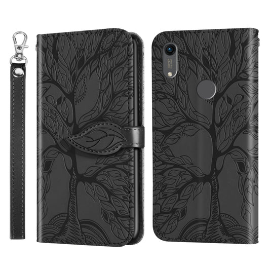 For Huawei Y6 (2019) Life of Tree Embossing Pattern Horizontal Flip Leather Case with Holder & Card Slot & Wallet & Photo Frame & Lanyard(Black) - Huawei Cases by buy2fix | Online Shopping UK | buy2fix
