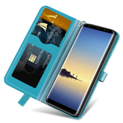 For Samsung Galaxy Note8 Life of Tree Embossing Pattern Horizontal Flip Leather Case with Holder & Card Slot & Wallet & Photo Frame & Lanyard(Lake Blue) by buy2fix