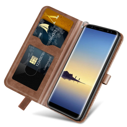 For Samsung Galaxy Note8 Life of Tree Embossing Pattern Horizontal Flip Leather Case with Holder & Card Slot & Wallet & Photo Frame & Lanyard(Brown) by buy2fix