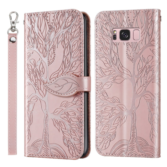 For Samsung Galaxy S8 Life of Tree Embossing Pattern Horizontal Flip Leather Case with Holder & Card Slot & Wallet & Photo Frame & Lanyard(Rose Gold) by buy2fix