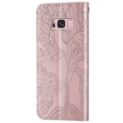 For Samsung Galaxy S8 Life of Tree Embossing Pattern Horizontal Flip Leather Case with Holder & Card Slot & Wallet & Photo Frame & Lanyard(Rose Gold) by buy2fix