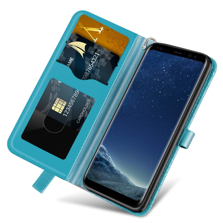 For Samsung Galaxy S8 Life of Tree Embossing Pattern Horizontal Flip Leather Case with Holder & Card Slot & Wallet & Photo Frame & Lanyard(Lake Blue) by buy2fix
