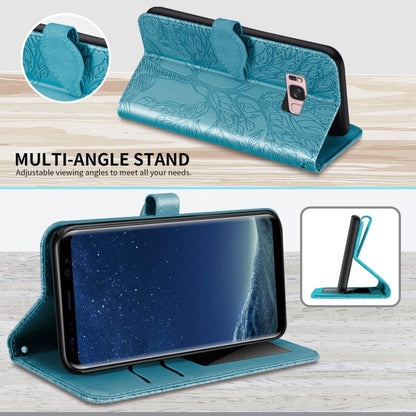 For Samsung Galaxy S8 Life of Tree Embossing Pattern Horizontal Flip Leather Case with Holder & Card Slot & Wallet & Photo Frame & Lanyard(Lake Blue) by buy2fix