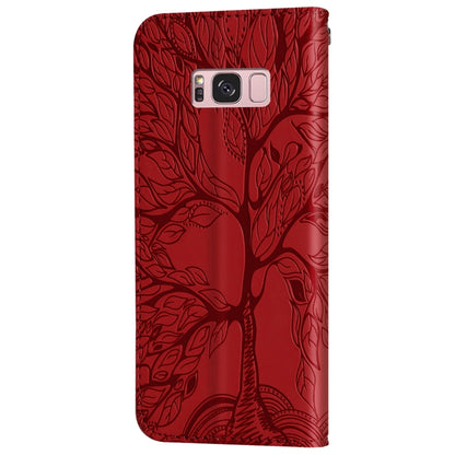 For Samsung Galaxy S8 Life of Tree Embossing Pattern Horizontal Flip Leather Case with Holder & Card Slot & Wallet & Photo Frame & Lanyard(Red) by buy2fix