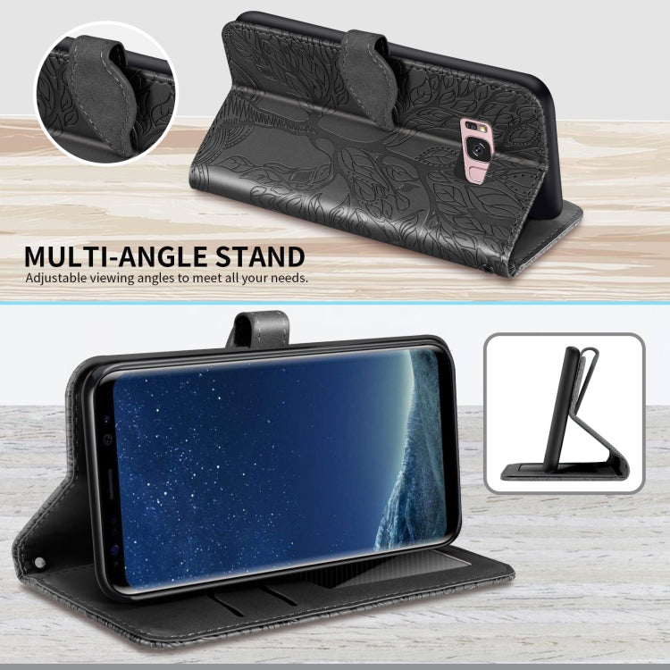 For Samsung Galaxy S8 Life of Tree Embossing Pattern Horizontal Flip Leather Case with Holder & Card Slot & Wallet & Photo Frame & Lanyard(Black) by buy2fix
