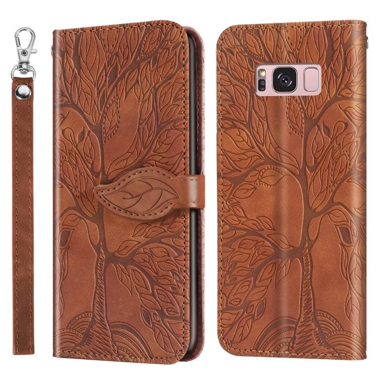 For Samsung Galaxy S8 Life of Tree Embossing Pattern Horizontal Flip Leather Case with Holder & Card Slot & Wallet & Photo Frame & Lanyard(Brown) by buy2fix