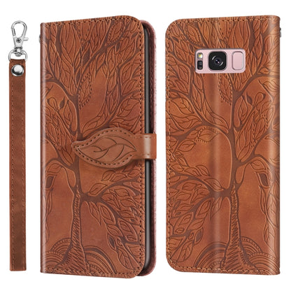 For Samsung Galaxy S8 Life of Tree Embossing Pattern Horizontal Flip Leather Case with Holder & Card Slot & Wallet & Photo Frame & Lanyard(Brown) by buy2fix