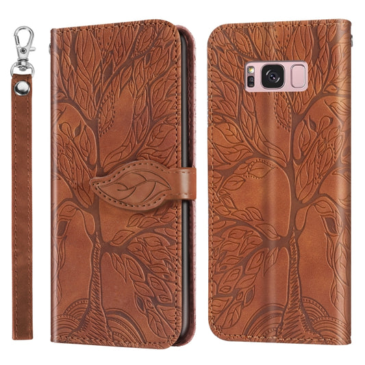 For Samsung Galaxy S8 Life of Tree Embossing Pattern Horizontal Flip Leather Case with Holder & Card Slot & Wallet & Photo Frame & Lanyard(Brown) by buy2fix