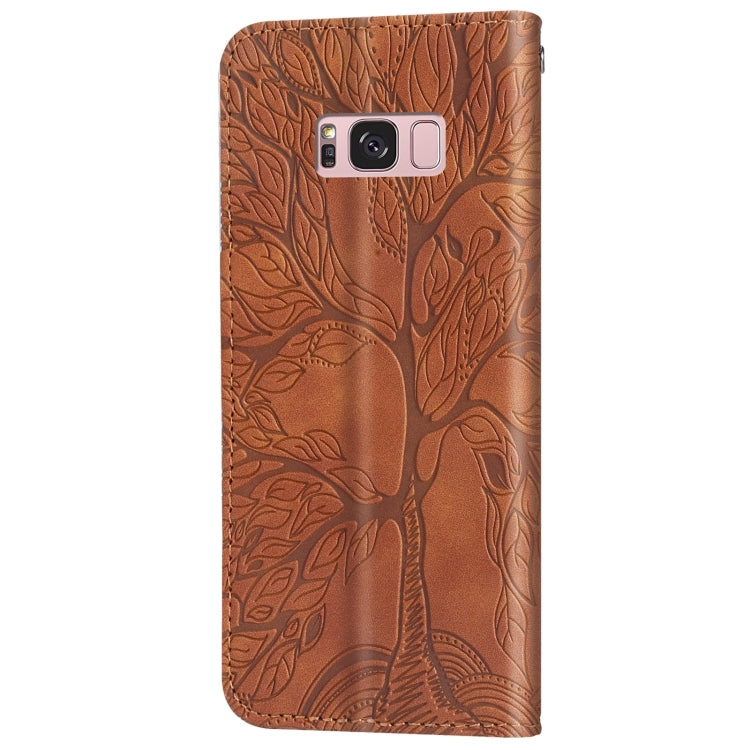 For Samsung Galaxy S8 Life of Tree Embossing Pattern Horizontal Flip Leather Case with Holder & Card Slot & Wallet & Photo Frame & Lanyard(Brown) by buy2fix