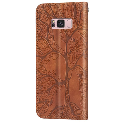 For Samsung Galaxy S8 Life of Tree Embossing Pattern Horizontal Flip Leather Case with Holder & Card Slot & Wallet & Photo Frame & Lanyard(Brown) by buy2fix