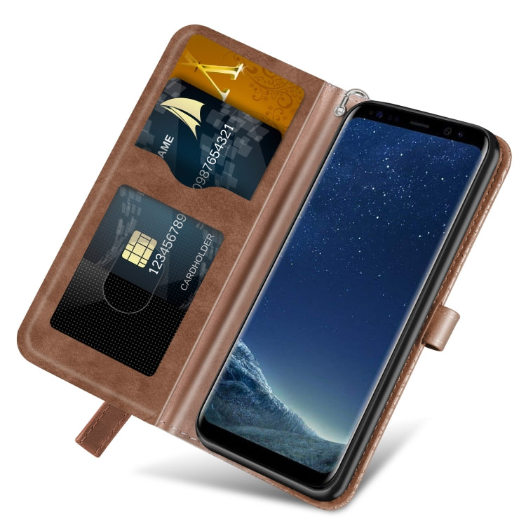 For Samsung Galaxy S8 Life of Tree Embossing Pattern Horizontal Flip Leather Case with Holder & Card Slot & Wallet & Photo Frame & Lanyard(Brown) by buy2fix