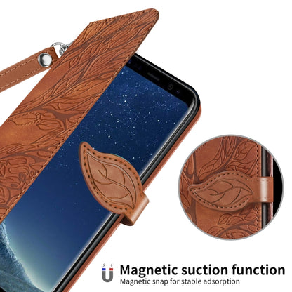 For Samsung Galaxy S8 Life of Tree Embossing Pattern Horizontal Flip Leather Case with Holder & Card Slot & Wallet & Photo Frame & Lanyard(Brown) by buy2fix