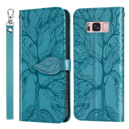 For Samsung Galaxy S8+ Life of Tree Embossing Pattern Horizontal Flip Leather Case with Holder & Card Slot & Wallet & Photo Frame & Lanyard(Lake Blue) by buy2fix