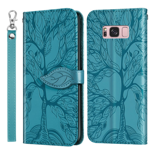 For Samsung Galaxy S8+ Life of Tree Embossing Pattern Horizontal Flip Leather Case with Holder & Card Slot & Wallet & Photo Frame & Lanyard(Lake Blue) by buy2fix