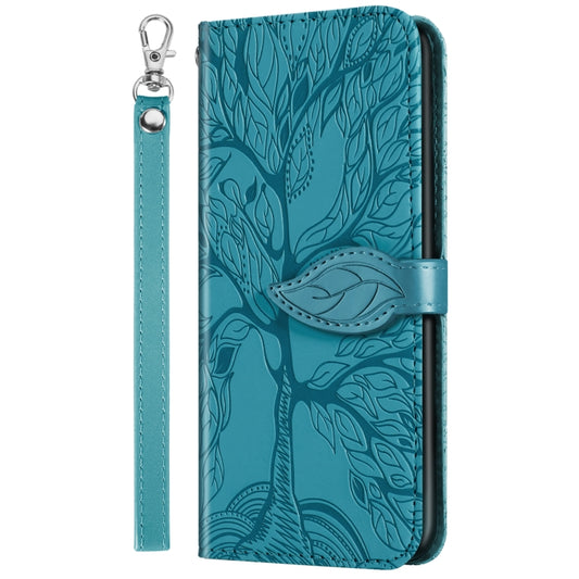 For Samsung Galaxy S8+ Life of Tree Embossing Pattern Horizontal Flip Leather Case with Holder & Card Slot & Wallet & Photo Frame & Lanyard(Lake Blue) by buy2fix