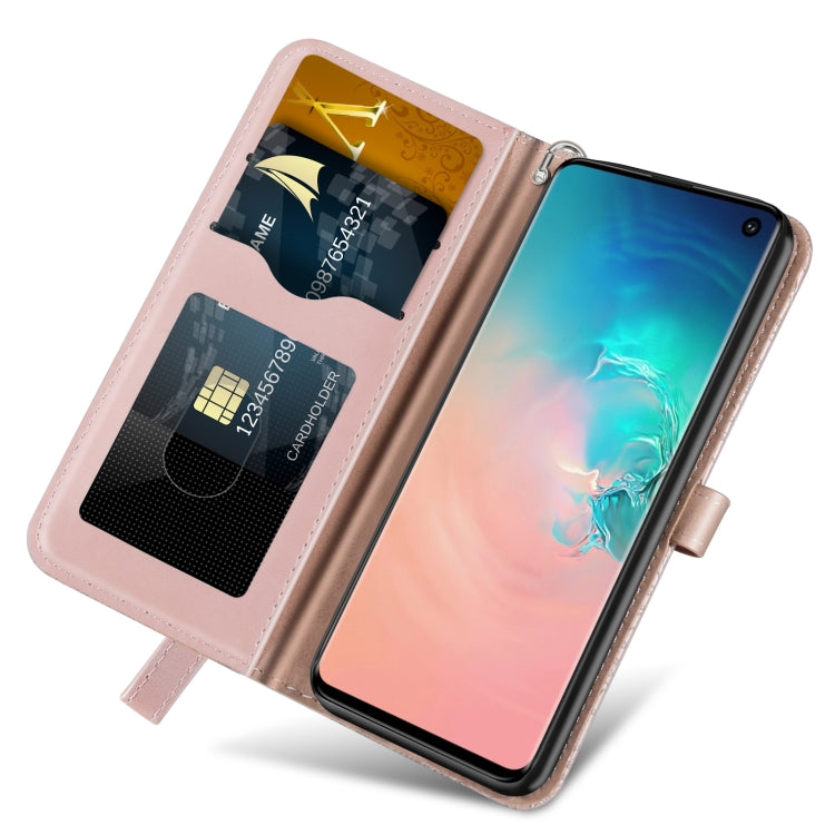 For Samsung Galaxy S10e Life of Tree Embossing Pattern Horizontal Flip Leather Case with Holder & Card Slot & Wallet & Photo Frame & Lanyard(Rose Gold) by buy2fix