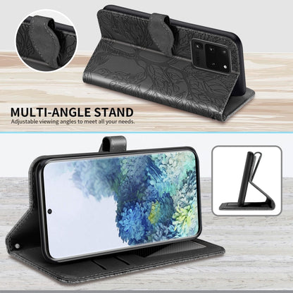 For Samsung Galaxy S20 Ultra Life of Tree Embossing Pattern Horizontal Flip Leather Case with Holder & Card Slot & Wallet & Photo Frame & Lanyard(Black) by buy2fix