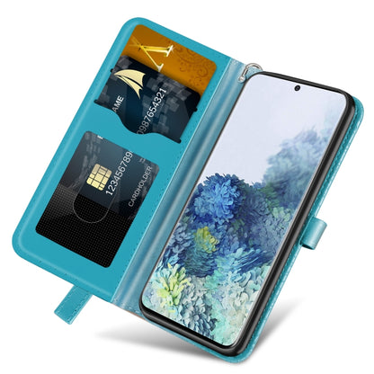 For Samsung Galaxy S20 FE Life of Tree Embossing Pattern Horizontal Flip Leather Case with Holder & Card Slot & Wallet & Photo Frame & Lanyard(Lake Blue) by buy2fix