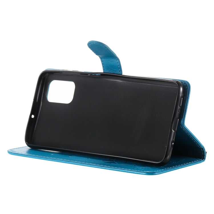 For Samsung Galaxy M51 Cat Bee Embossing Pattern Shockproof Horizontal Flip Leather Case with Holder & Card Slots & Wallet(Blue) by buy2fix