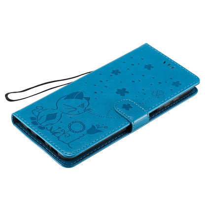For Samsung Galaxy M51 Cat Bee Embossing Pattern Shockproof Horizontal Flip Leather Case with Holder & Card Slots & Wallet(Blue) by buy2fix