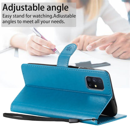 For Samsung Galaxy M51 Cat Bee Embossing Pattern Shockproof Horizontal Flip Leather Case with Holder & Card Slots & Wallet(Blue) by buy2fix