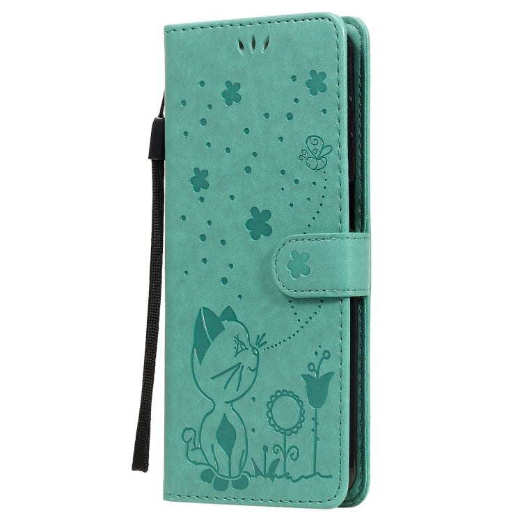 For Samsung Galaxy M51 Cat Bee Embossing Pattern Shockproof Horizontal Flip Leather Case with Holder & Card Slots & Wallet(Green) by buy2fix