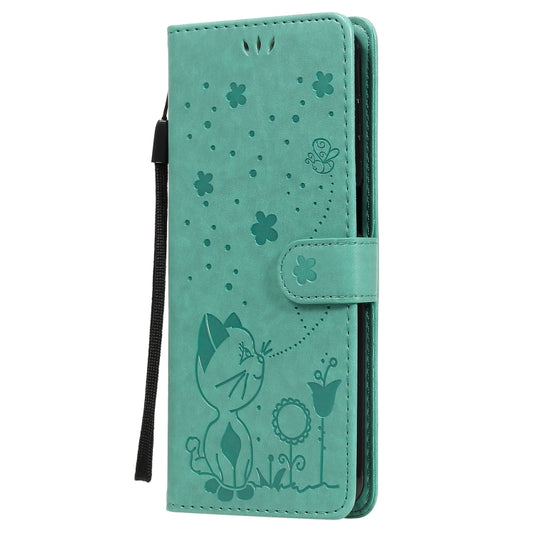 For Samsung Galaxy M51 Cat Bee Embossing Pattern Shockproof Horizontal Flip Leather Case with Holder & Card Slots & Wallet(Green) by buy2fix