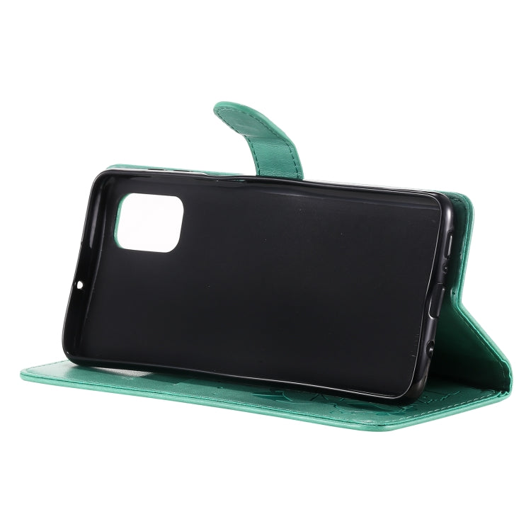 For Samsung Galaxy M51 Cat Bee Embossing Pattern Shockproof Horizontal Flip Leather Case with Holder & Card Slots & Wallet(Green) by buy2fix