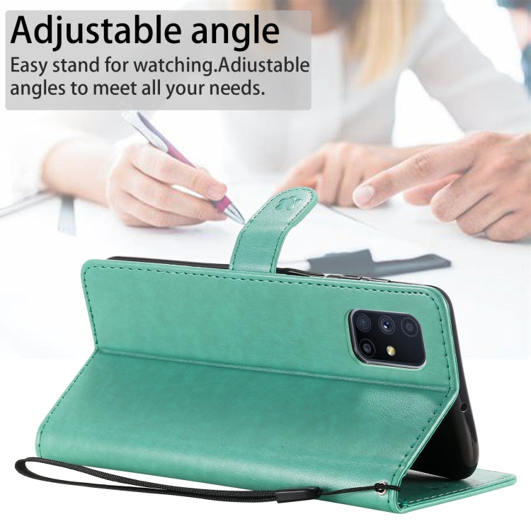 For Samsung Galaxy M51 Cat Bee Embossing Pattern Shockproof Horizontal Flip Leather Case with Holder & Card Slots & Wallet(Green) by buy2fix