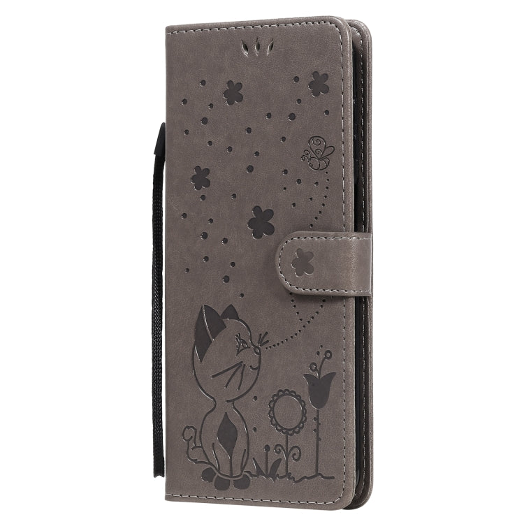 For Samsung Galaxy M51 Cat Bee Embossing Pattern Shockproof Horizontal Flip Leather Case with Holder & Card Slots & Wallet(Grey) by buy2fix