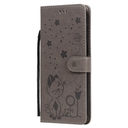 For Samsung Galaxy M51 Cat Bee Embossing Pattern Shockproof Horizontal Flip Leather Case with Holder & Card Slots & Wallet(Grey) by buy2fix