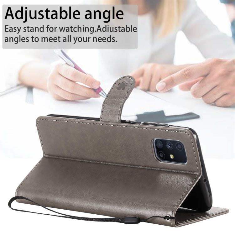 For Samsung Galaxy M51 Cat Bee Embossing Pattern Shockproof Horizontal Flip Leather Case with Holder & Card Slots & Wallet(Grey) by buy2fix