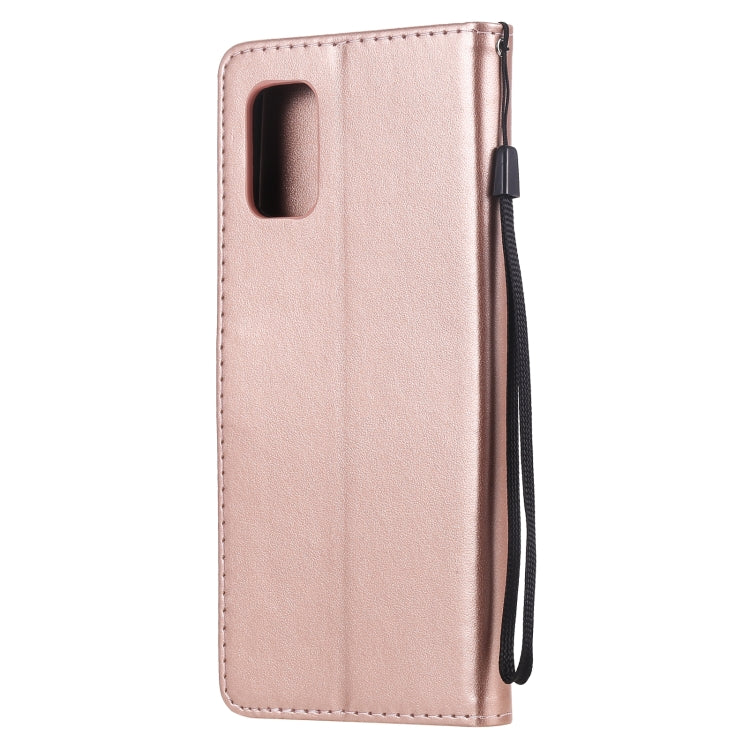 For Samsung Galaxy M51 Cat Bee Embossing Pattern Shockproof Horizontal Flip Leather Case with Holder & Card Slots & Wallet(Rose Gold) by buy2fix