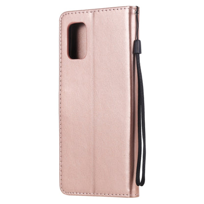 For Samsung Galaxy M51 Cat Bee Embossing Pattern Shockproof Horizontal Flip Leather Case with Holder & Card Slots & Wallet(Rose Gold) by buy2fix