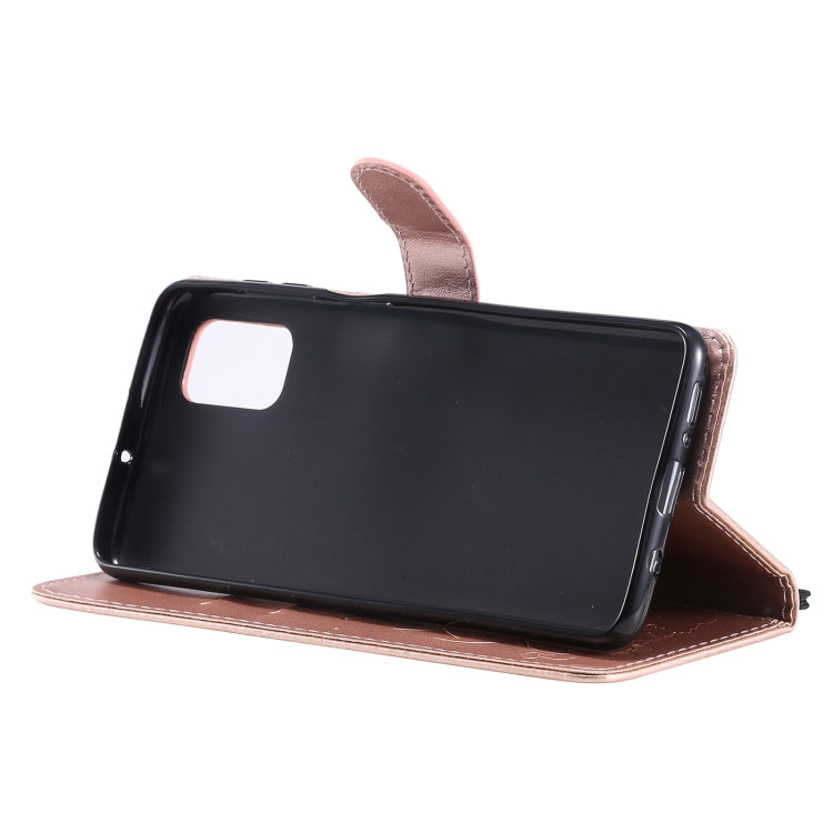 For Samsung Galaxy M51 Cat Bee Embossing Pattern Shockproof Horizontal Flip Leather Case with Holder & Card Slots & Wallet(Rose Gold) by buy2fix