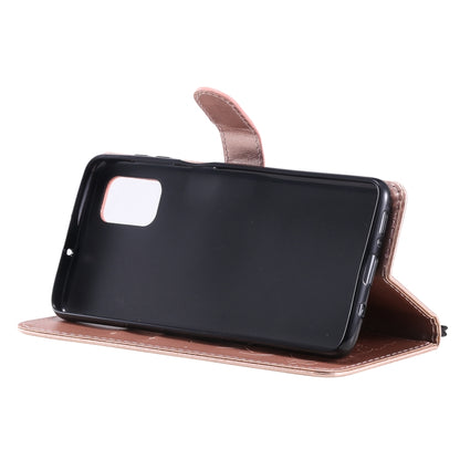 For Samsung Galaxy M51 Cat Bee Embossing Pattern Shockproof Horizontal Flip Leather Case with Holder & Card Slots & Wallet(Rose Gold) by buy2fix