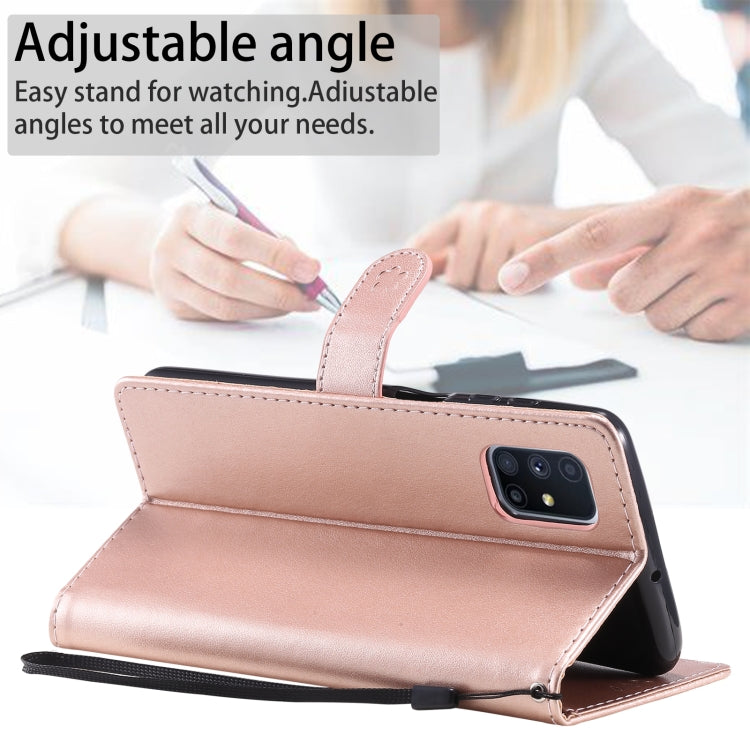 For Samsung Galaxy M51 Cat Bee Embossing Pattern Shockproof Horizontal Flip Leather Case with Holder & Card Slots & Wallet(Rose Gold) by buy2fix