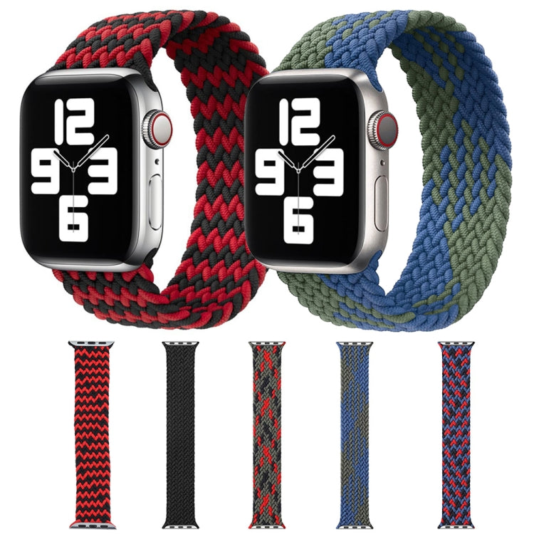 Mixed Color Nylon Braided Single Loop Watch Band For Apple Watch Series 7 41mm / 6 & SE & 5 & 4 40mm / 3 & 2 & 1 38mm, Size:L(Charcoal) by buy2fix