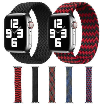 Mixed Color Nylon Braided Single Loop Watch Band For Apple Watch Series 7 45mm / 6 & SE & 5 & 4 44mm / 3 & 2 & 1 42mm, Size:S(Charcoal) by buy2fix