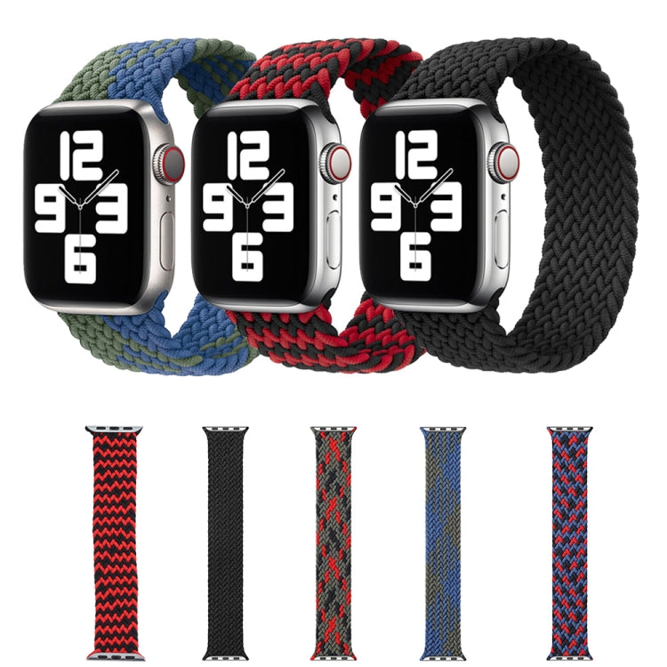 Mixed Color Nylon Braided Single Loop Watch Band For Apple Watch Series 7 45mm / 6 & SE & 5 & 4 44mm / 3 & 2 & 1 42mm, Size:L(Charcoal) by buy2fix